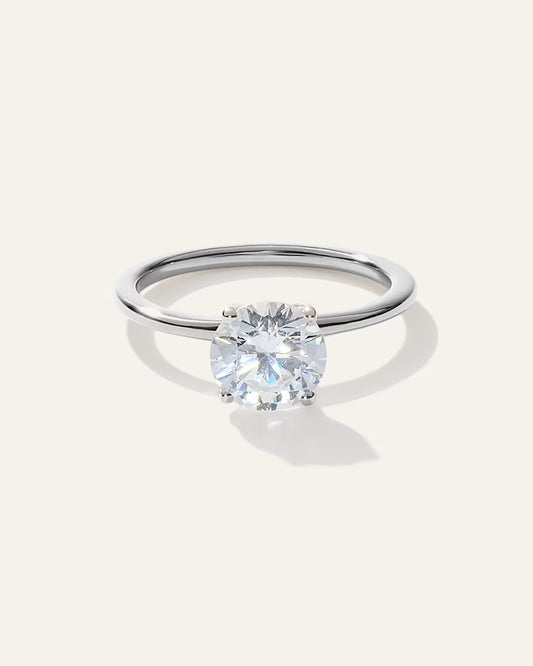 Lab Grown Diamond Round Petite Classic Engagement Ring - 1.50ct - US 2574