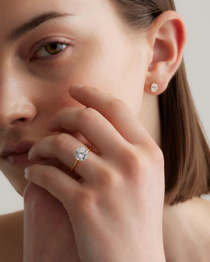 Lab Grown Diamond Round Petite Classic Engagement Ring - 2ct - US 0887