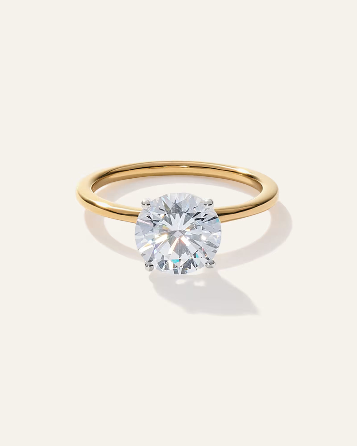 Lab Grown Diamond Round Petite Classic Engagement Ring - 2ct - US 0887