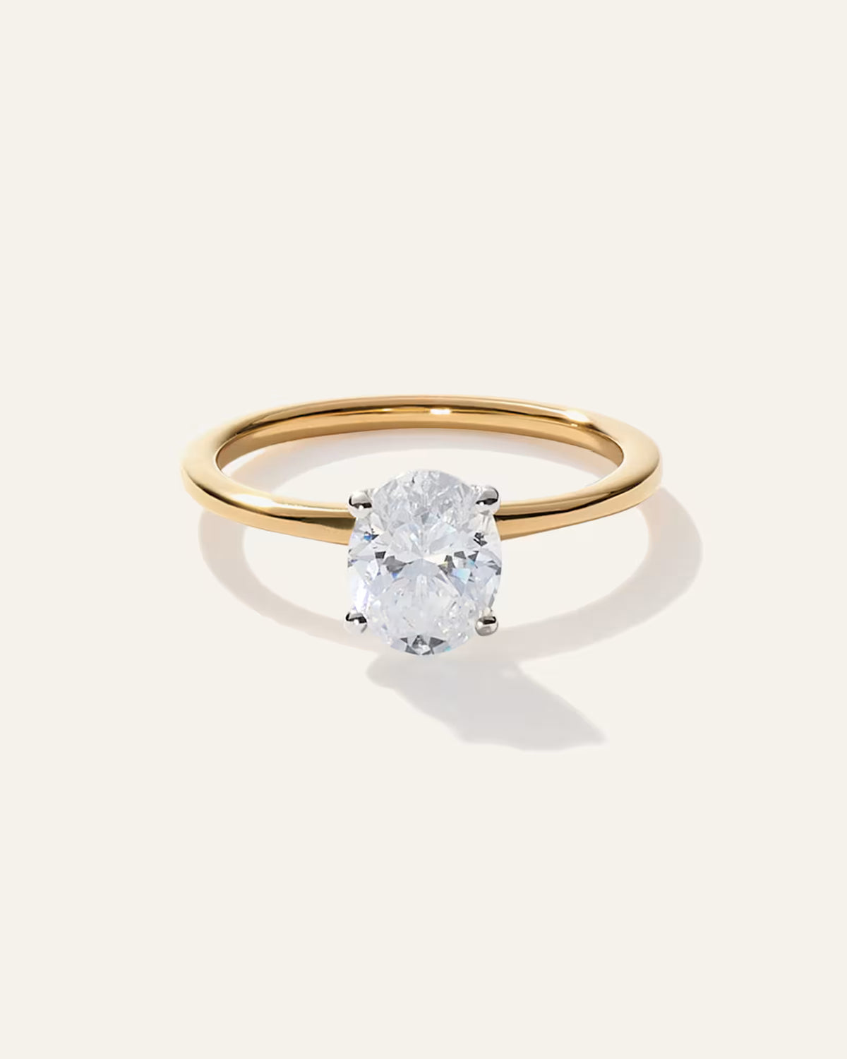 Lab Grown Diamond Oval Petite Classic Engagement Ring - 1ct - US 7392