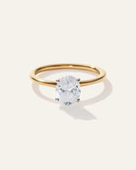 Lab Grown Diamond Oval Petite Classic Engagement Ring - 1ct - US 7392