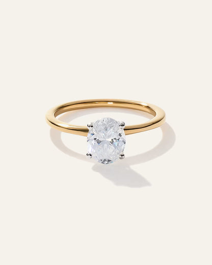 Lab Grown Diamond Oval Petite Classic Engagement Ring - 1ct - US 7392