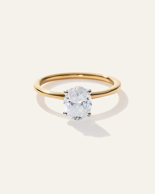 Lab Grown Diamond Oval Petite Classic Engagement Ring - 1ct - US 7392