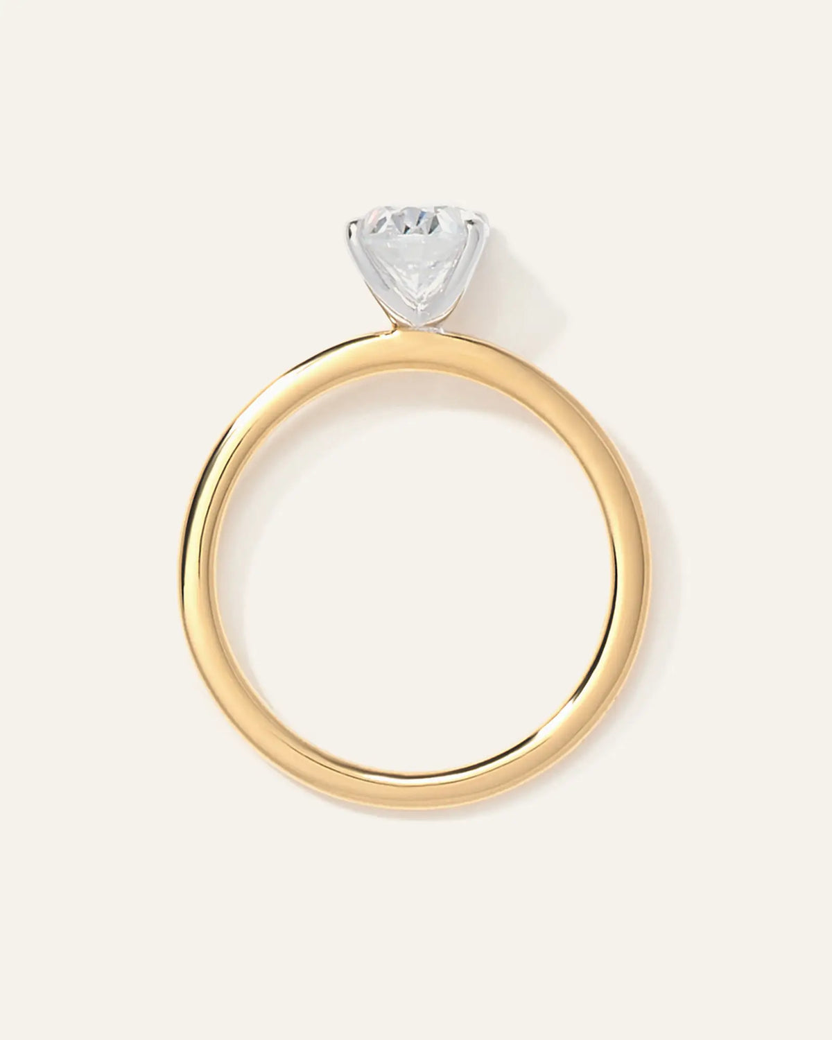 Lab Grown Diamond Oval Petite Classic Engagement Ring - 1ct - US 7392