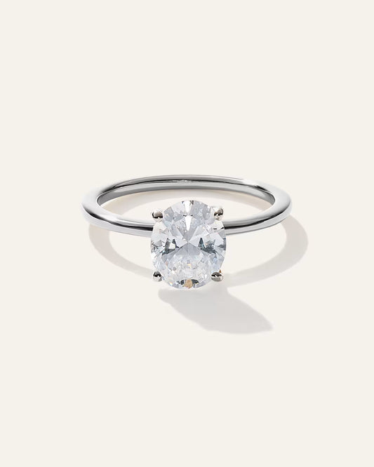 Lab Grown Diamond Oval Petite Classic Engagement Ring - 1.50ct - US 0482