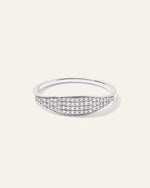 14k Gold Pave Slim Signet Ring - US 1306