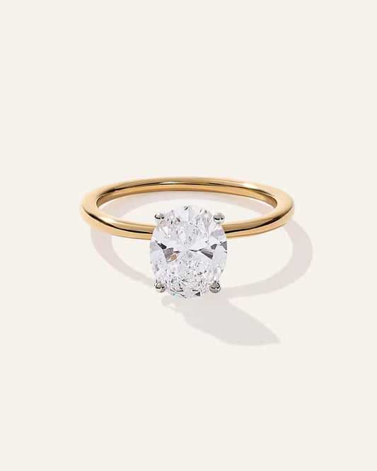 Lab Grown Diamond Oval Petite Classic Engagement Ring - 2ct - US 9316