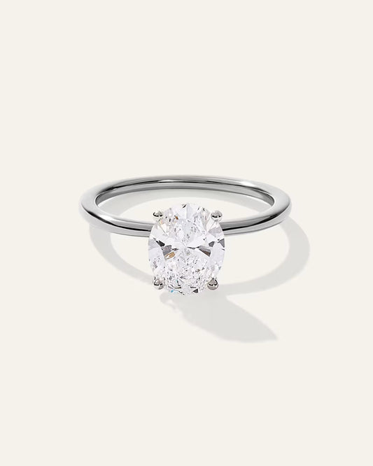 Lab Grown Diamond Oval Petite Classic Engagement Ring - 2ct - US 9427