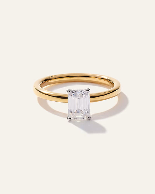 Lab Grown Diamond Emerald Comfort Fit Engagement Ring - 1ct - US 3939