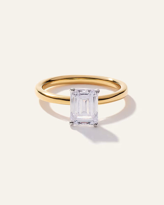 Lab Grown Diamond Emerald Comfort Fit Engagement Ring - 1.50ct - US 5424