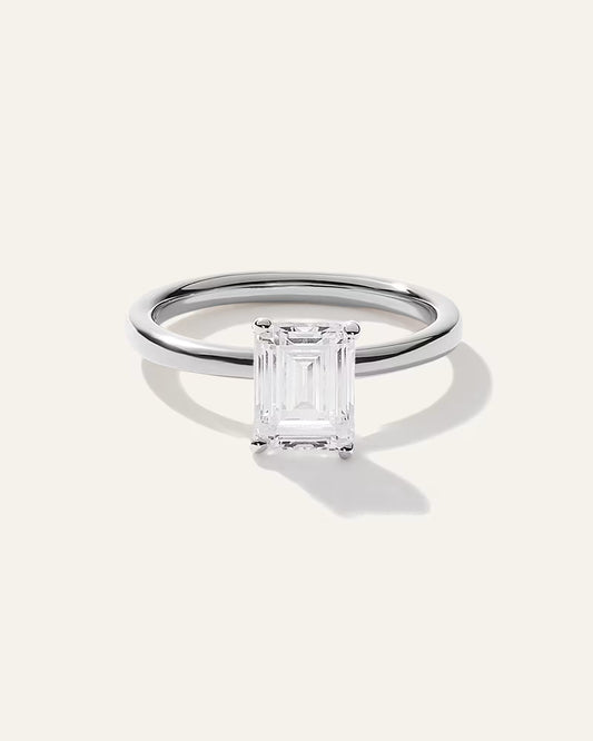 Lab Grown Diamond Emerald Comfort Fit Engagement Ring - 1.50ct - US 9659