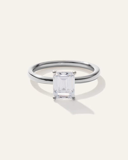 Lab Grown Diamond Emerald Comfort Fit Engagement Ring - 2ct - US 0637
