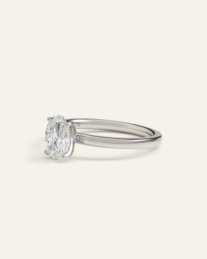 Lab Grown Diamond Oval Comfort Fit Engagement Ring - 1ct - US 6303