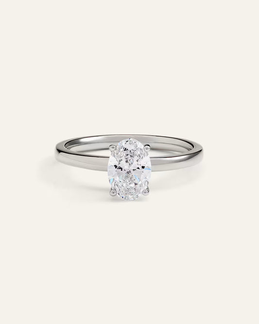 Lab Grown Diamond Oval Comfort Fit Engagement Ring - 1ct - US 6303