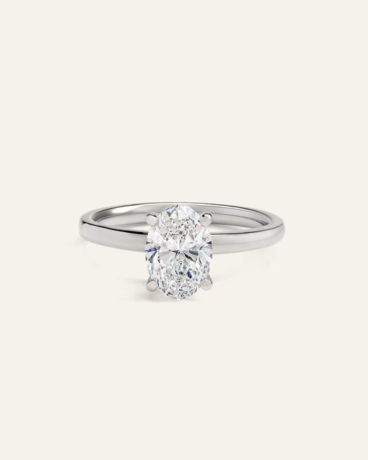 Lab Grown Diamond Oval Comfort Fit Engagement Ring - 1.50ct - US 5678