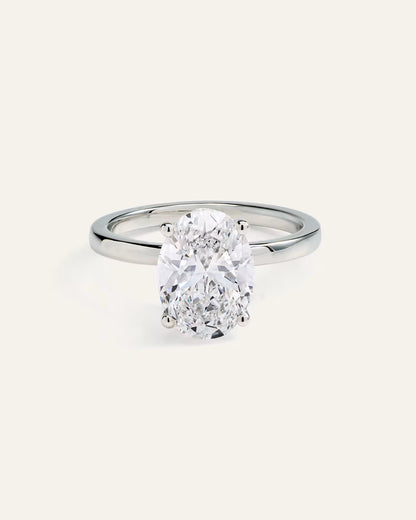 Lab Grown Diamond Oval Comfort Fit Engagement Ring - 3ct - US 2791
