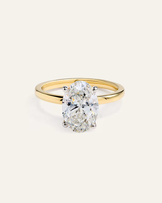 Lab Grown Diamond Oval Comfort Fit Engagement Ring - 3ct - US 7172