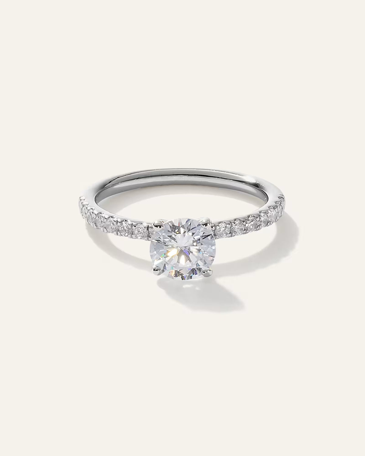 Lab Grown Diamond Round Petite Pave Engagement Ring - 1ct - US 5307