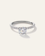 Lab Grown Diamond Round Petite Pave Engagement Ring - 1ct - US 7197