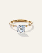 Lab Grown Diamond Round Petite Pave Engagement Ring - 1.50ct - US 0656