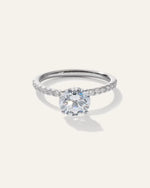 Lab Grown Diamond Round Petite Pave Engagement Ring - 1.50ct - US 9866