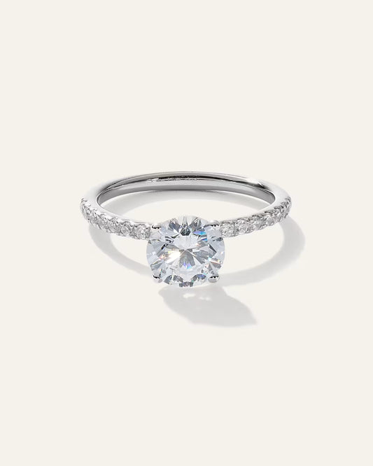 Lab Grown Diamond Round Petite Pave Engagement Ring - 1.50ct - US 9866