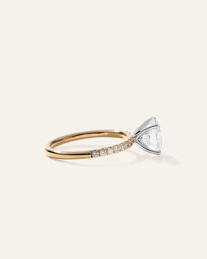 Lab Grown Diamond Round Petite Pave Engagement Ring - 2ct - US 9584