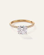 Lab Grown Diamond Round Petite Pave Engagement Ring - 2ct - US 9584