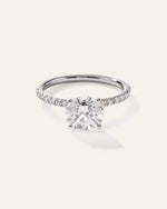 Lab Grown Diamond Round Petite Pave Engagement Ring - 2ct - US 8857