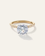 Lab Grown Diamond Round Petite Pave Engagement Ring - 3ct - US 1947