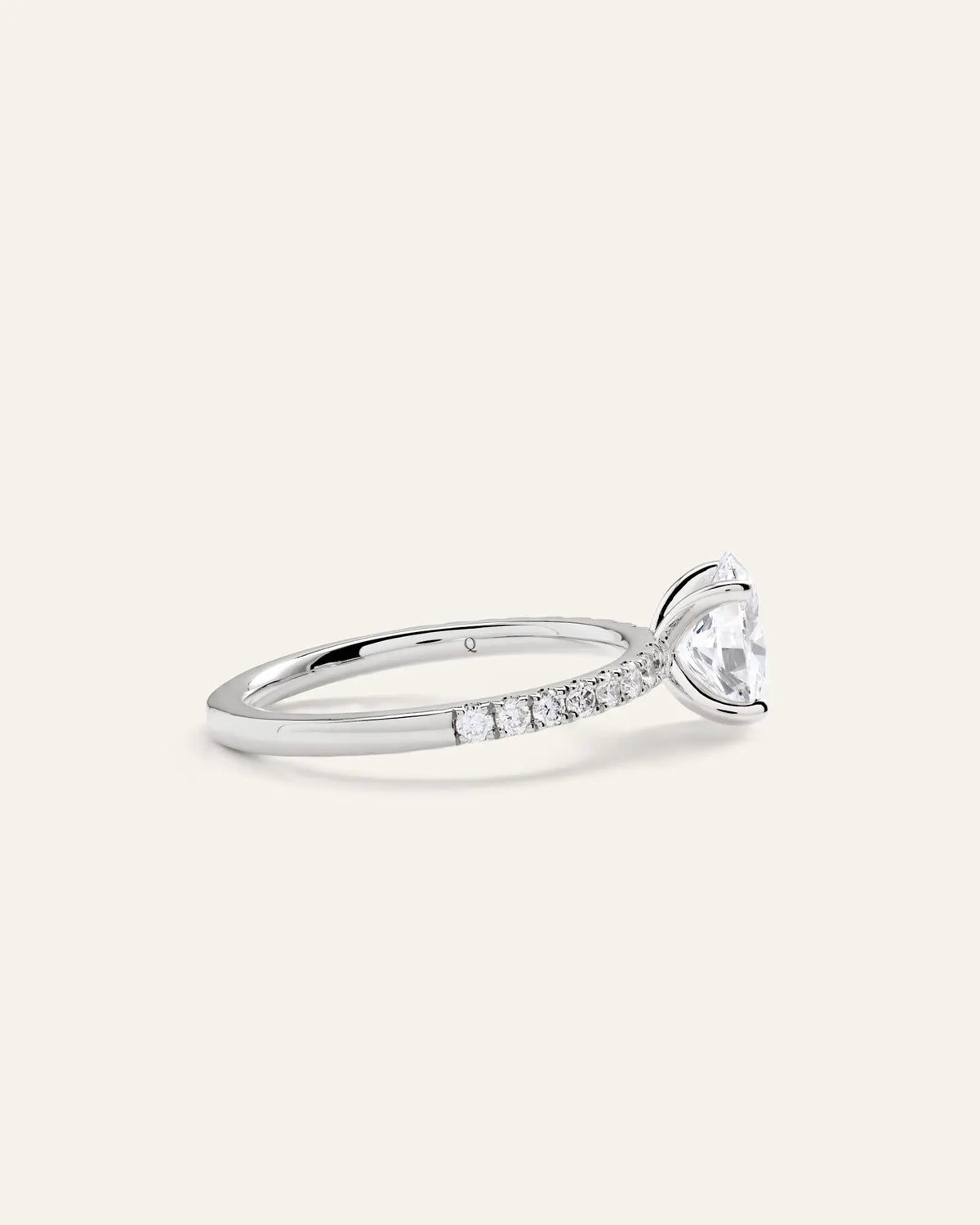 Lab Grown Diamond Oval Petite Pave Engagement Ring - 1ct - US 6224