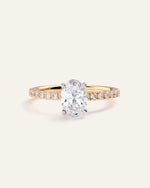 Lab Grown Diamond Oval Petite Pave Engagement Ring - 1ct - US 2897