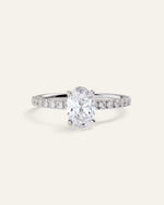 Lab Grown Diamond Oval Petite Pave Engagement Ring - 1ct - US 6224