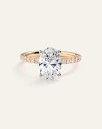Lab Grown Diamond Oval Petite Pave Engagement Ring - 2ct - US 4667