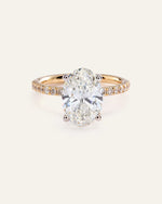Lab Grown Diamond Oval Petite Pave Engagement Ring - 3ct - US 9607