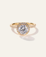 Lab Grown Diamond Round Halo Pave Engagement Ring - 1.50ct - US 2412