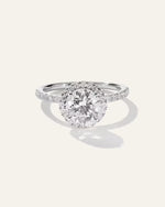 Lab Grown Diamond Round Halo Pave Engagement Ring - 1.50ct - US 8966