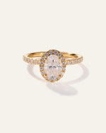 Lab Grown Diamond Oval Halo Pave Engagement Ring - 1ct - US 8277
