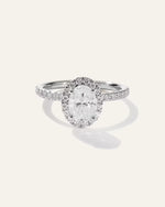 Lab Grown Diamond Oval Halo Pave Engagement Ring - 1ct - US 3505