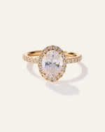Lab Grown Diamond Oval Halo Pave Engagement Ring - 1.50ct - US 7522