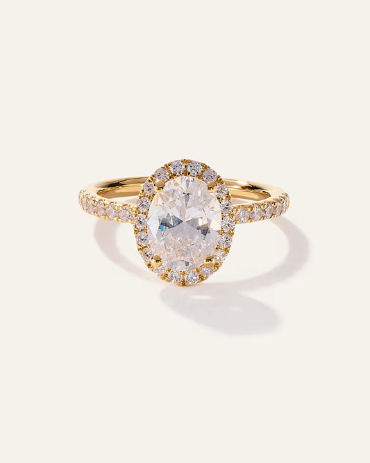 Lab Grown Diamond Oval Halo Pave Engagement Ring - 1.50ct - US 7522