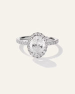 Lab Grown Diamond Oval Halo Pave Engagement Ring - 1.50ct - US 7000