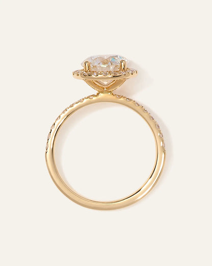 Lab Grown Diamond Round Halo Pave Engagement Ring - 2ct - US 7164