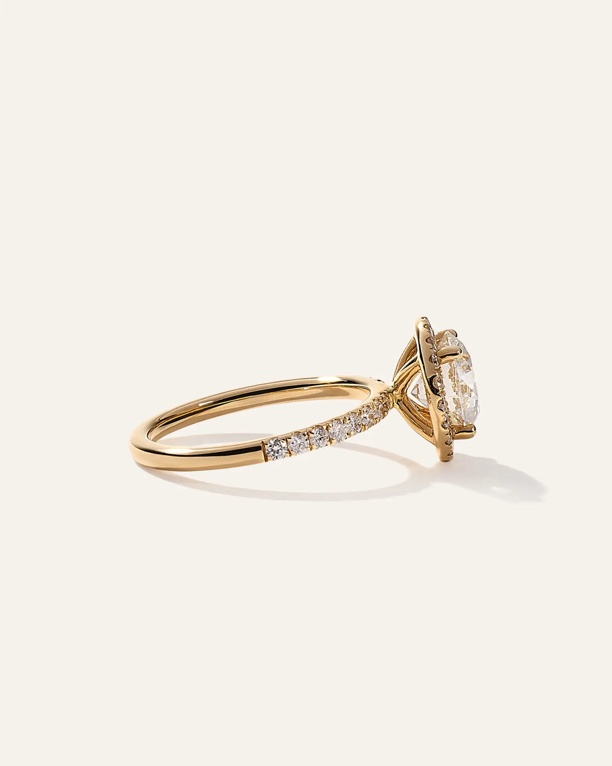 Lab Grown Diamond Round Halo Pave Engagement Ring - 2ct - US 7164