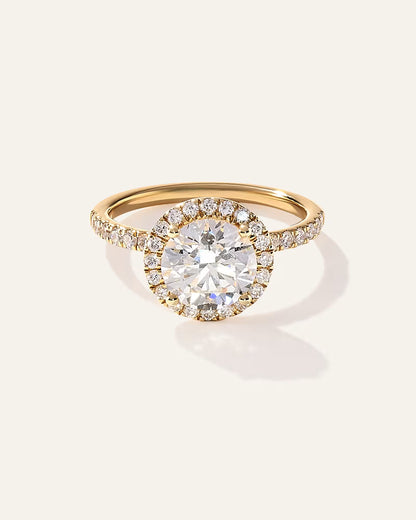 Lab Grown Diamond Round Halo Pave Engagement Ring - 2ct - US 7164