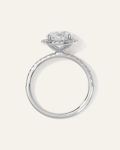 Lab Grown Diamond Round Halo Pave Engagement Ring - 2ct - US 8827