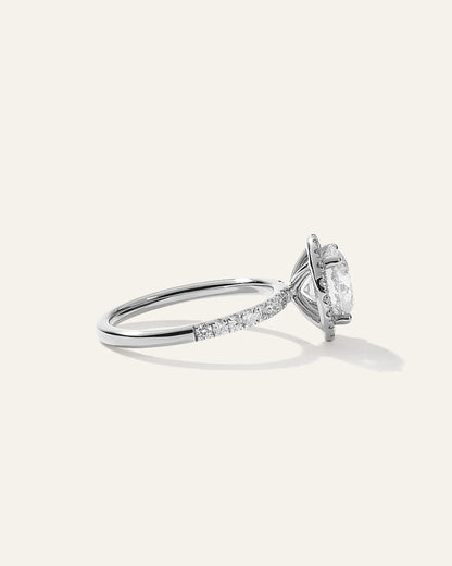Lab Grown Diamond Round Halo Pave Engagement Ring - 2ct - US 8827