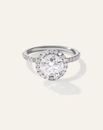 Lab Grown Diamond Round Halo Pave Engagement Ring - 2ct - US 8827