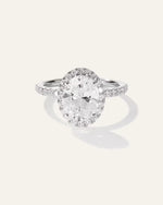 Lab Grown Diamond Oval Halo Pave Engagement Ring - 2ct - US 3697