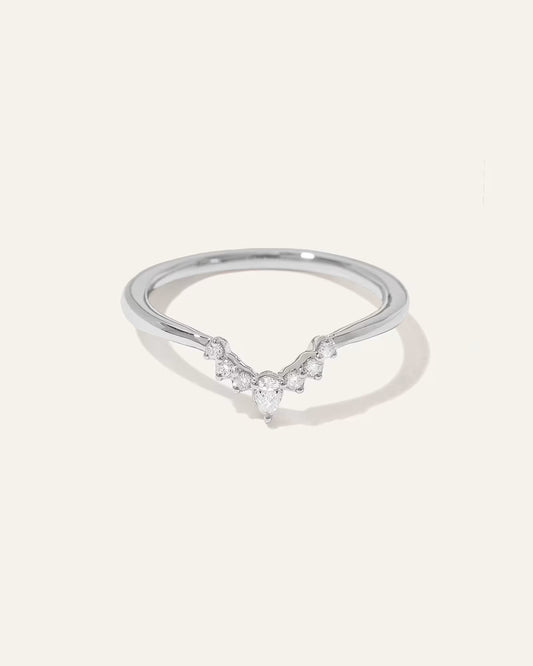 14K Gold Natural Diamond Pointed Tiara Band - US 1901